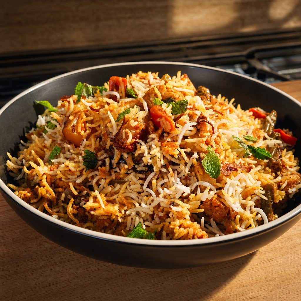 Vegetable Biryani.