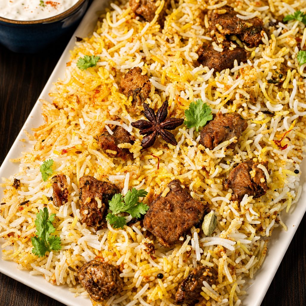 Haveli  Special Goat Biryani.